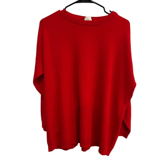 Bobbie Brooks Red Acrylic Crewneck Sweater Womens Sz Medium - Picture 1 of 9